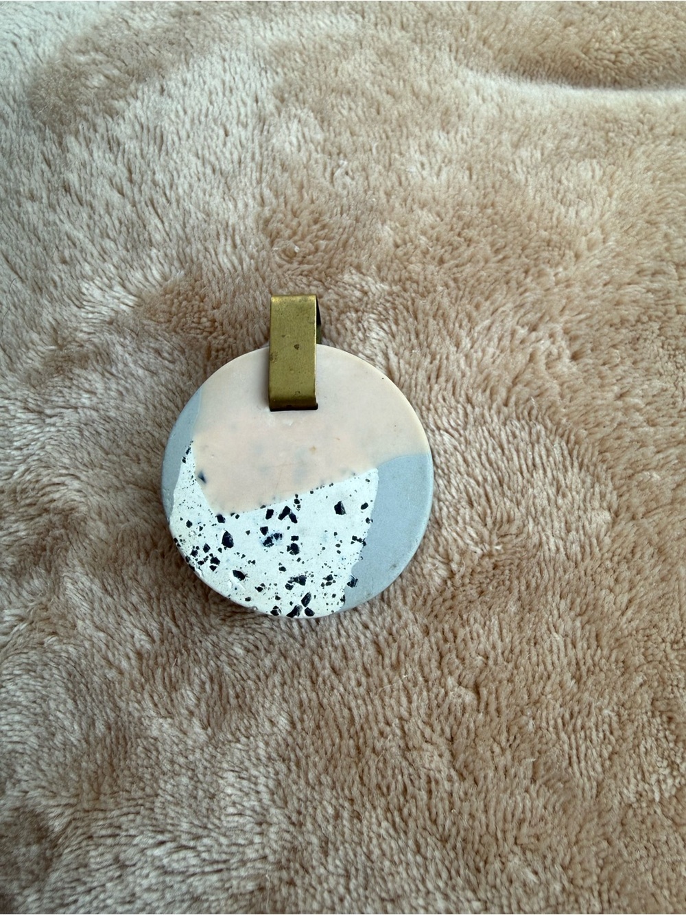Modern Abstract Round Clay Pendant
